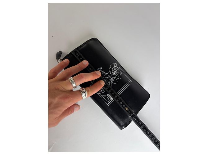 Vintage Givenchy Bambi Print Leather Bifold Wallet 2013 Black - view 7