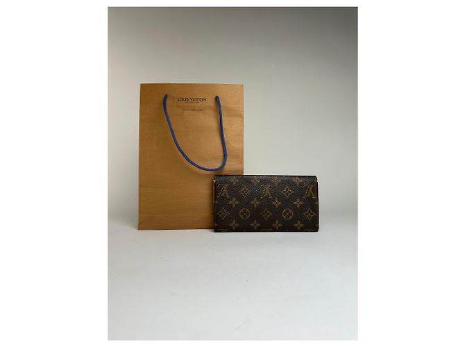 Vintage Louis Vuitton Monogram Canvas Bifold Wallet Brown Gold - view 2