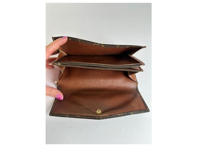 Vintage Louis Vuitton Monogram Canvas Bifold Wallet Brown Gold - view 3