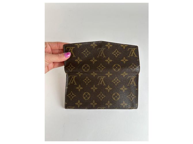 Vintage Louis Vuitton Monogram Canvas Bifold Wallet Brown Gold - view 5