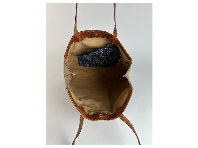 Cabas Céline Borsa Tote Vintage Celine Macadam Canvas Fine 1980s–1990s Beige Brown - vista 3