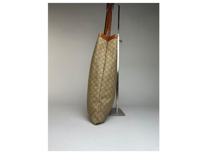 Cabas Céline Borsa Tote Vintage Celine Macadam Canvas Fine 1980s–1990s Beige Brown - vista 4