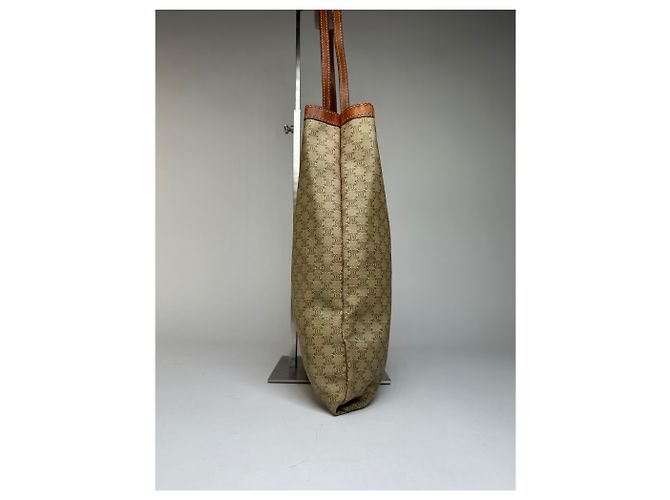 Cabas Céline Borsa Tote Vintage Celine Macadam Canvas Fine 1980s–1990s Beige Brown - vista 6