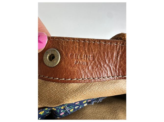 Cabas Céline Borsa Tote Vintage Celine Macadam Canvas Fine 1980s–1990s Beige Brown - vista 7