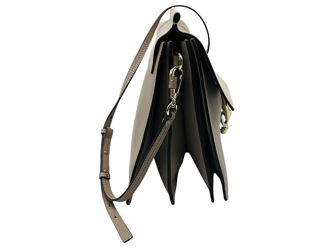 Chloé Borsa a tracolla Chloe Motty Gray Faye Medium con patta in pelle di vitello e camoscio Grigio - vista 2