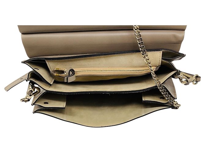 Chloé Borsa a tracolla Chloe Motty Gray Faye Medium con patta in pelle di vitello e camoscio Grigio - vista 6