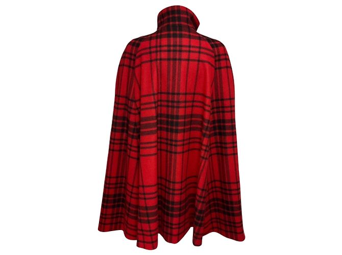 Mantella in lana a quadri rossi Woolrich con cintura Rosso - vista 3
