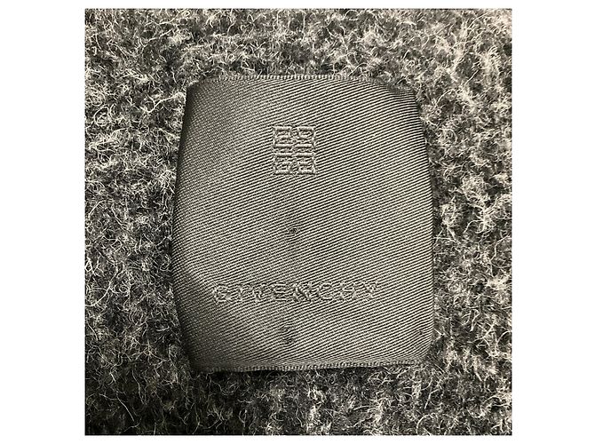 Givenchy Dark Charcoal Grey / Black Contrasting Lapel Single Breasted Alpaca Fur Coat - view 4