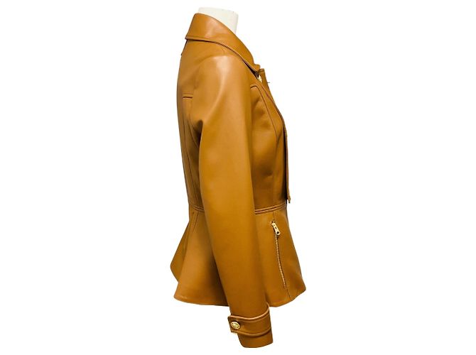 Mackage Barbara taillierte Lammlederjacke Earth Brown Braun - Ansicht 2