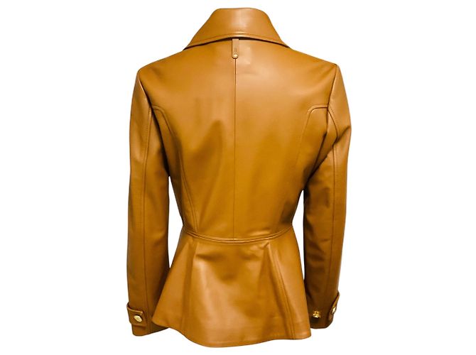 Mackage Barbara taillierte Lammlederjacke Earth Brown Braun - Ansicht 3
