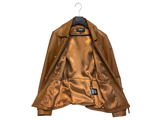 Mackage Barbara taillierte Lammlederjacke Earth Brown Braun - Ansicht 5