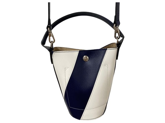 Borsa a tracolla Longchamp Epure XS Bucket Bianco Blu navy - vista 2