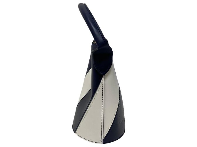 Borsa a tracolla Longchamp Epure XS Bucket Bianco Blu navy - vista 3
