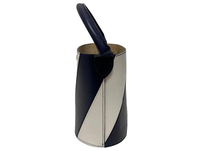 Borsa a tracolla Longchamp Epure XS Bucket Bianco Blu navy - vista 4