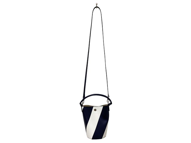Borsa a tracolla Longchamp Epure XS Bucket Bianco Blu navy - vista 6