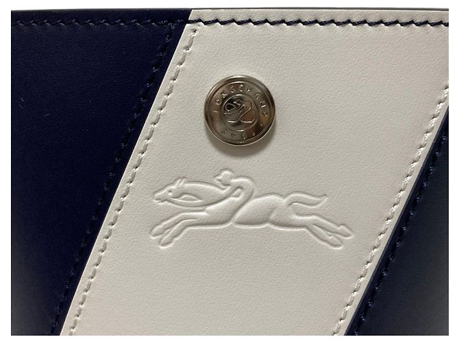 Borsa a tracolla Longchamp Epure XS Bucket Bianco Blu navy - vista 7
