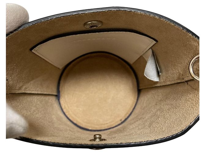 Borsa a tracolla Longchamp Epure XS Bucket Bianco Blu navy - vista 9