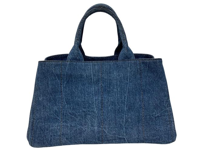 Bolso Tote Prada Canapa Denim - vista 2
