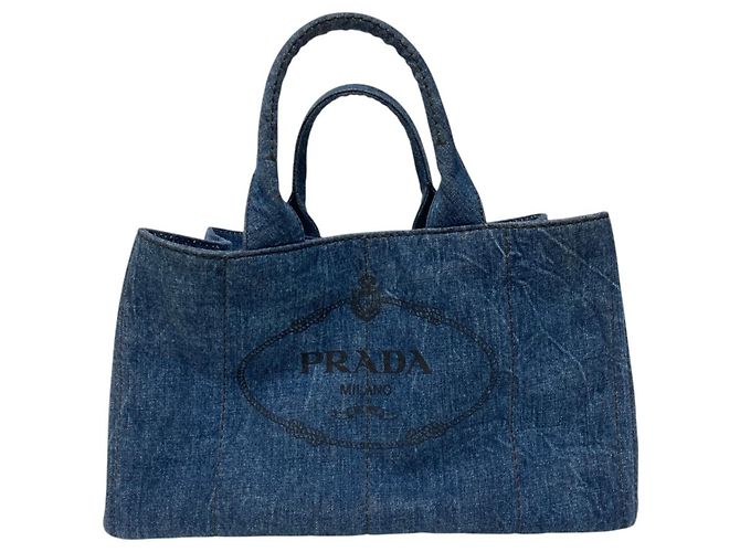 Bolso Tote Prada Canapa Denim - vista 3