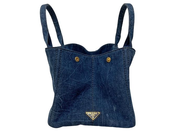 Bolso Tote Prada Canapa Denim - vista 5