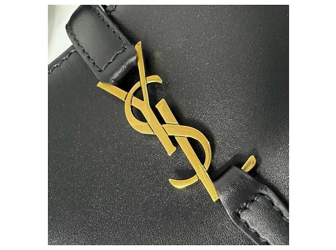 Autre Marque SAINT LAURENT LE 37 Mini 2-Way Bucket Bag aus Lammleder Schwarz - Ansicht 4