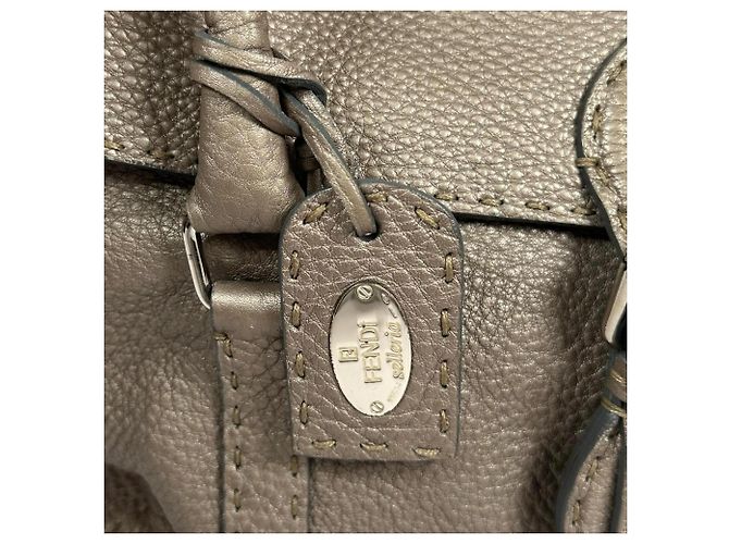 Borsa Fendi Metallic Beige - vista 11