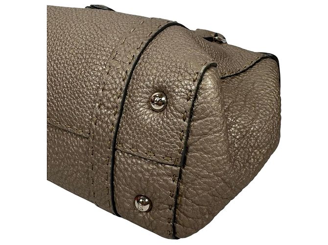Borsa Fendi Metallic Beige - vista 5