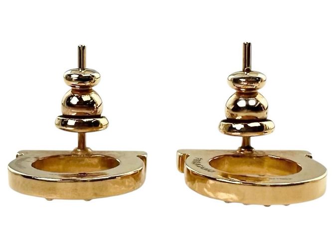 Orecchini Salvatore Ferragamo Gancini Crystal D'oro - vista 4