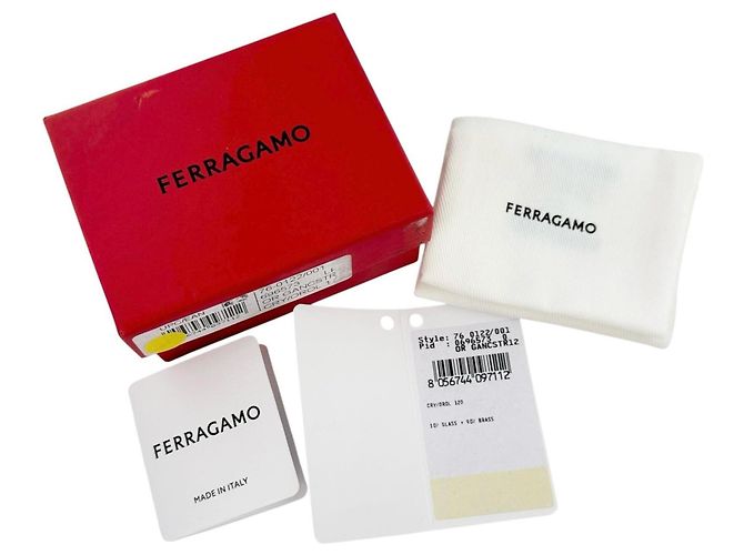 Orecchini Salvatore Ferragamo Gancini Crystal D'oro - vista 7