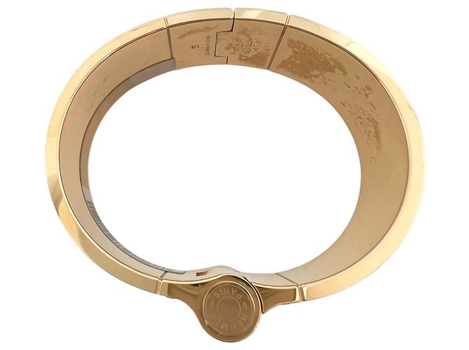 Bracelete Hermès Charnière 530001F Vermelho Dourado - vista 2