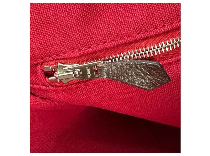 Hermès Bolso Hermes para mujer Castaño Negro Roja - vista 8