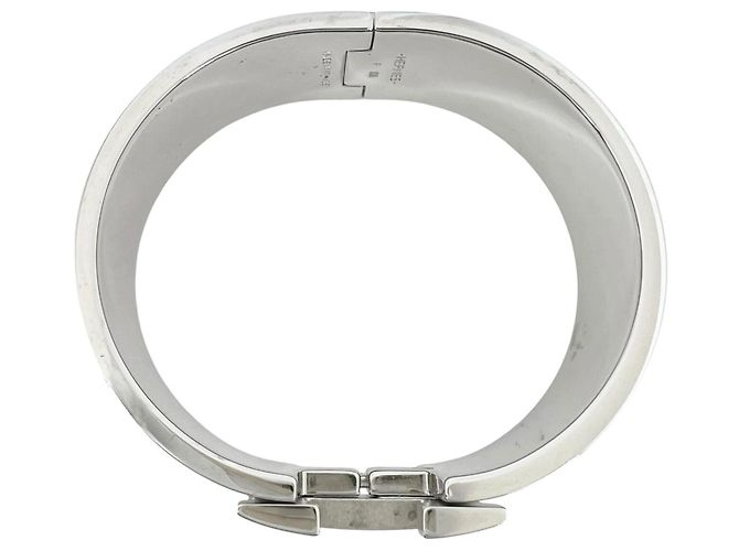 Bracelete Hermès Clic Clac H Prata Azul claro - vista 2