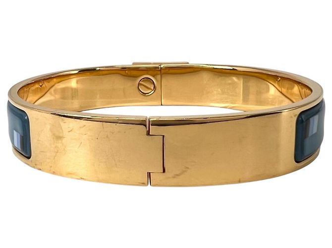 Bracciale Hermès Clic Clac Blu D'oro - vista 3
