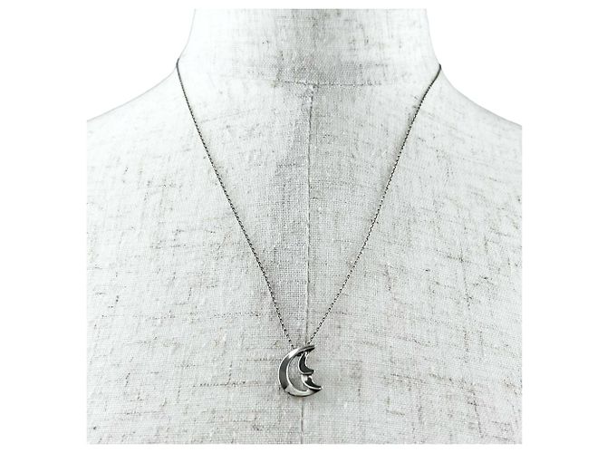 Autre Marque Tiffany Crescent Moon Anhänger Halskette Silber - Ansicht 3