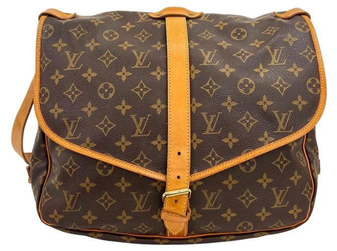 Bolso de hombro Louis Vuitton Saumur 35 Castaño - vista 2