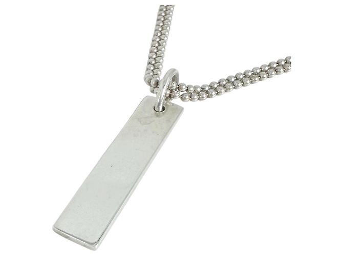 Collar Gucci con placa de logotipo plateada Plata - vista 2