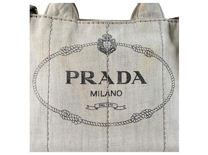 Bolso Prada Canapa M 1BG642 Gris - vista 12