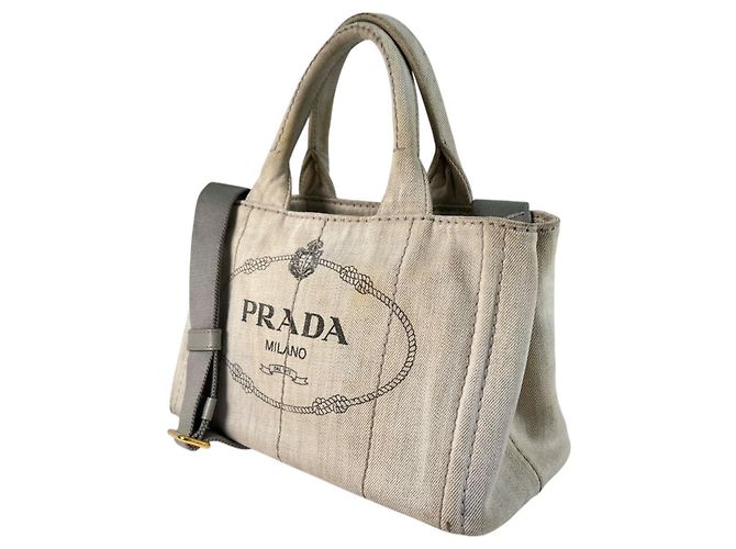 Bolso Prada Canapa M 1BG642 Gris - vista 4