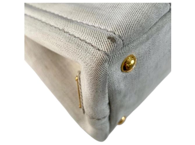 Bolso Prada Canapa M 1BG642 Gris - vista 7