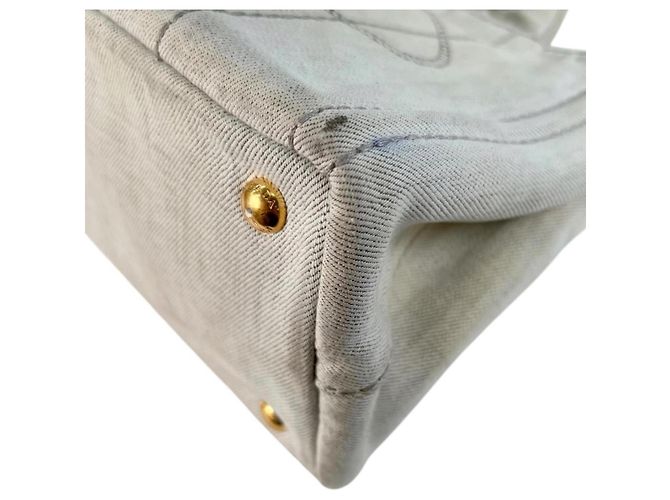 Bolso Prada Canapa M 1BG642 Gris - vista 8