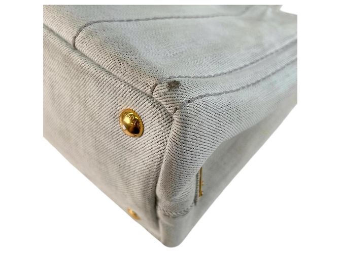 Bolso Prada Canapa M 1BG642 Gris - vista 9