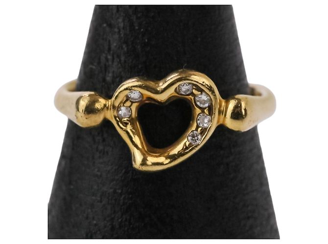 Autre Marque Tiffany & Co. Open Heart Ring aus 18K Gold und Diamanten Golden - Ansicht 2