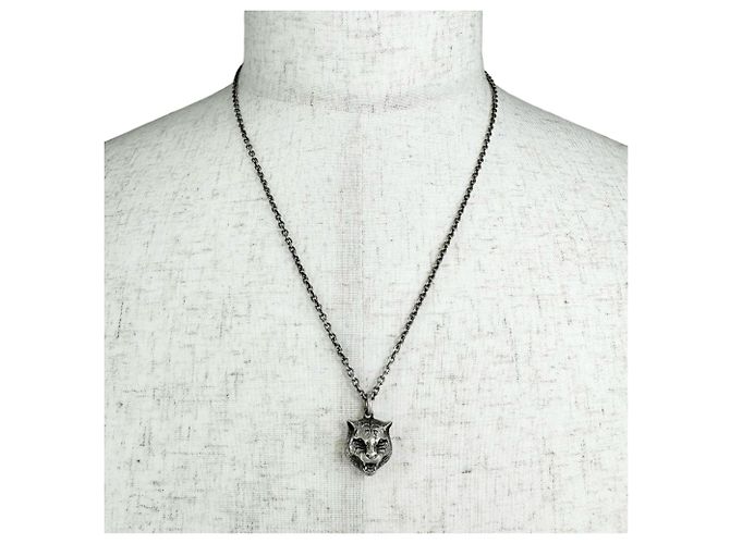 Colar GUCCI Cabeça de Gato em Silver Prata - vista 3