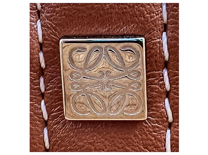 Bolso Tote Loewe Elephant Basket Small de rafia y piel de becerro Castaño - vista 10