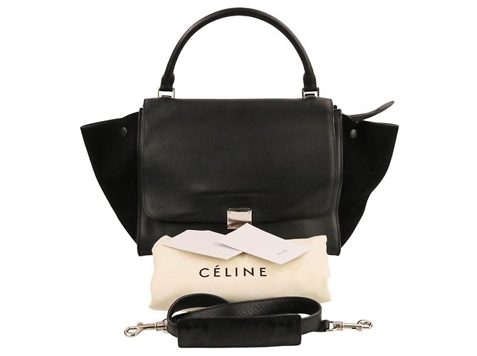 Céline Celine Trapeze Medium Sac à main/Sac à épaule 2-Way Noir - vue 14