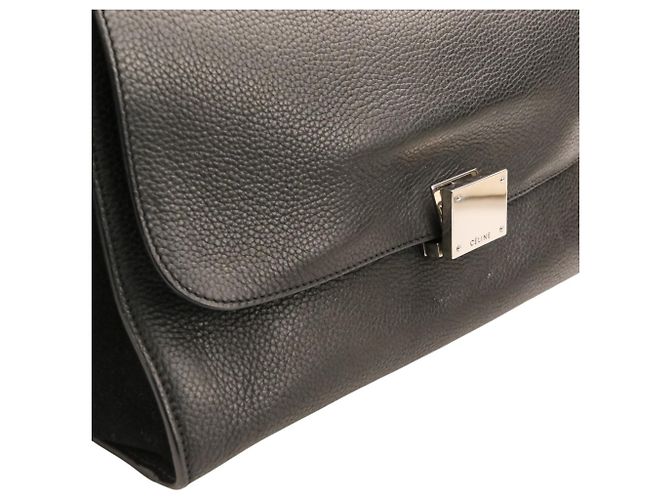 Céline Celine Trapeze Medium Sac à main/Sac à épaule 2-Way Noir - vue 15
