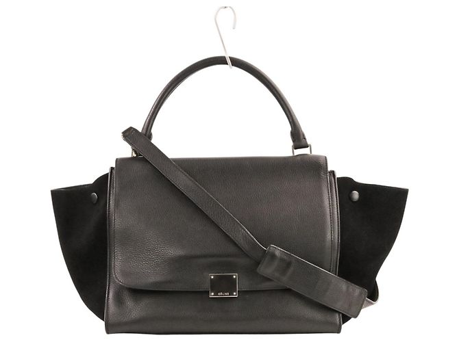 Céline Celine Trapeze Medium Sac à main/Sac à épaule 2-Way Noir - vue 6