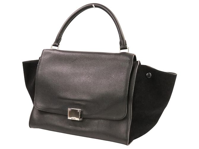 Céline Celine Trapeze Medium Sac à main/Sac à épaule 2-Way Noir - vue 9