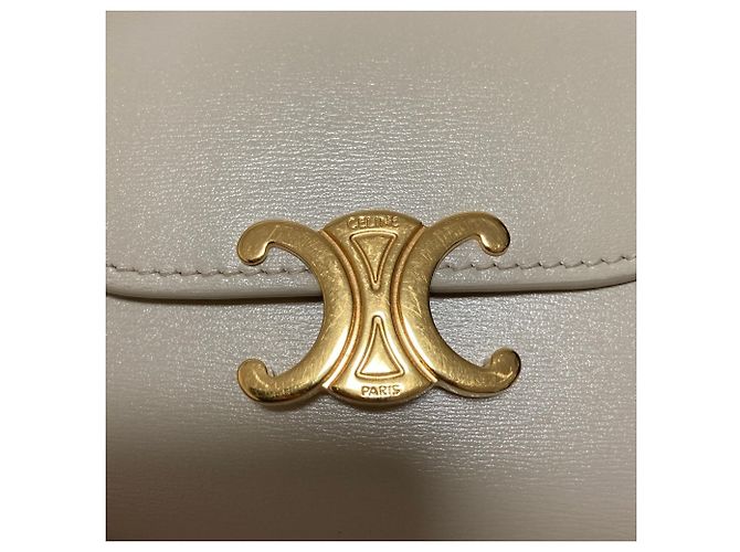 Céline Carteira de aba Small Triomphe Celine Cru - vista 13