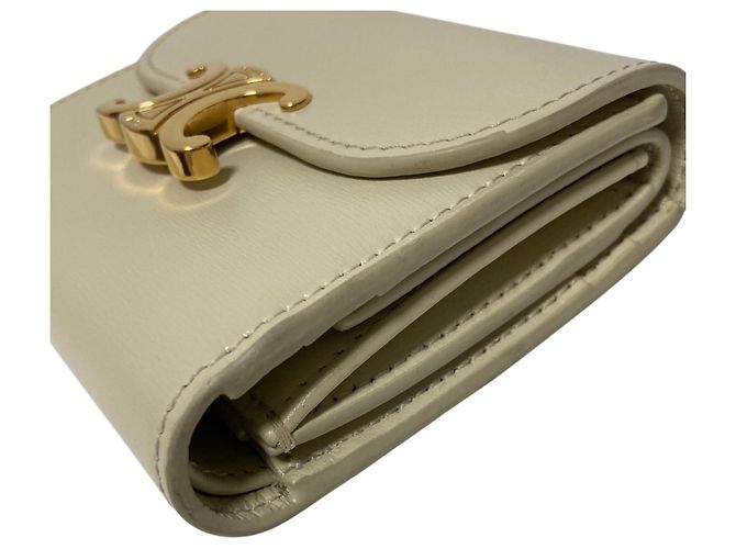 Céline Carteira de aba Small Triomphe Celine Cru - vista 16